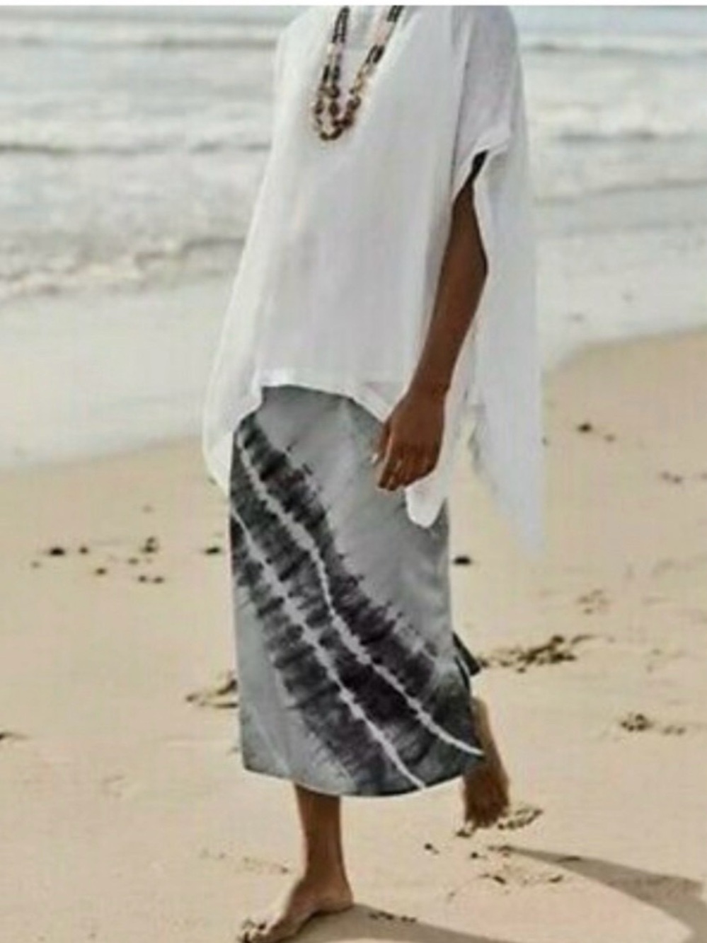 J Jill | New Tie-Dye silk cotton pull on midi skirt Women’s size XL lightweight